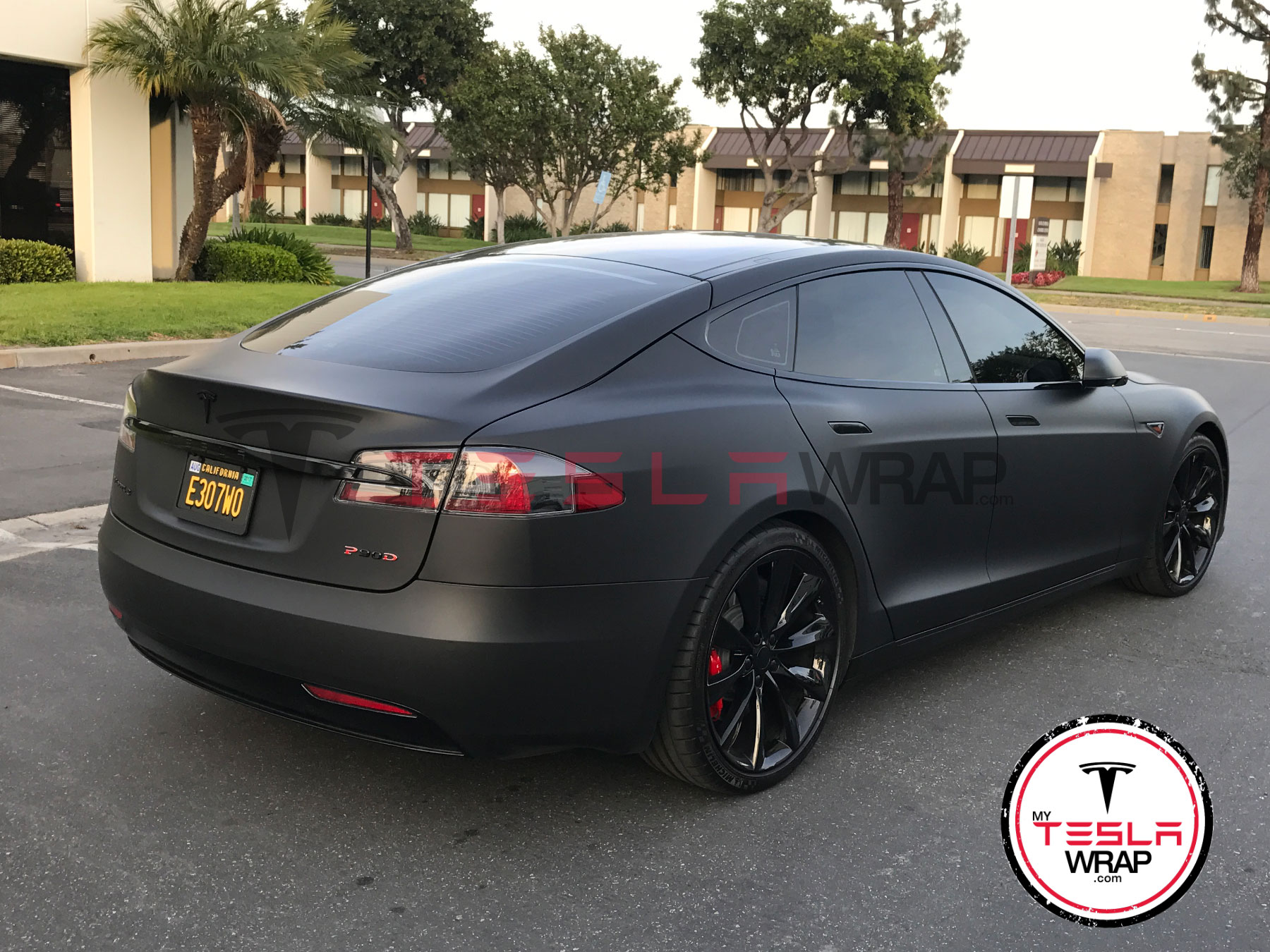 Tesla model S Black vinyl car wrap