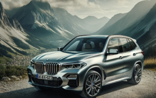 BMW x5 wrapped in metallic silver